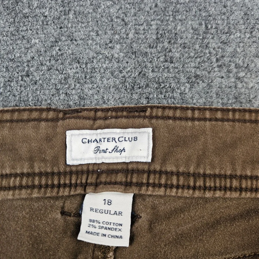 Charter Club Pant Shop Brown Cotton Stretch Utility Shorts‎ Womens Size 18 R